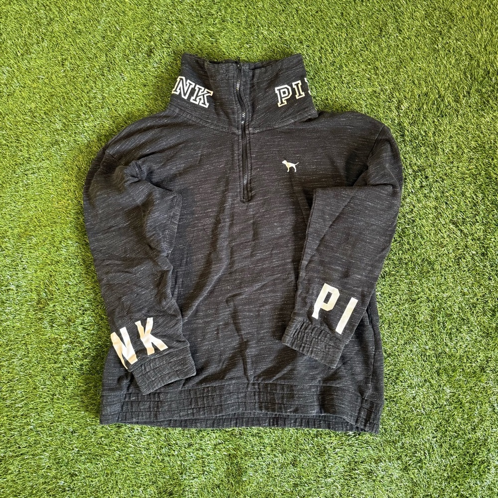 Victoria's Secret Black Quarter-Zip Jacket
